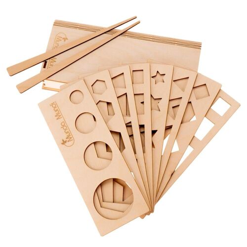 Wooden traning set Bigger and Smaller  with the box