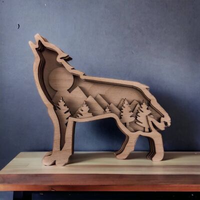 Wooden set for coloring Wolf