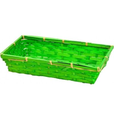 Rectangular green bamboo basket-156W