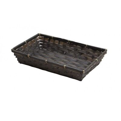 Cesta de bambú rectangular antracita-156G