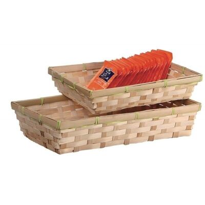 Rectangular basket in natural bamboo-138U