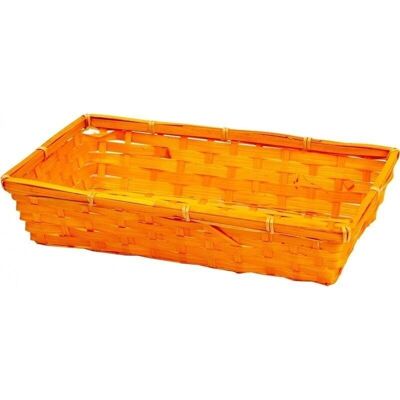 Cesta rectangular de bambú naranja-156H