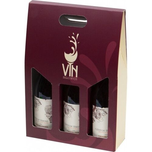 Etui en carton FSC pour 3 Bouteilles VIN DEGUSTATION-2036