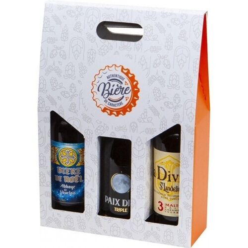 Etui en carton FSC pour 3 bouteilles motif capsule de biere-2037