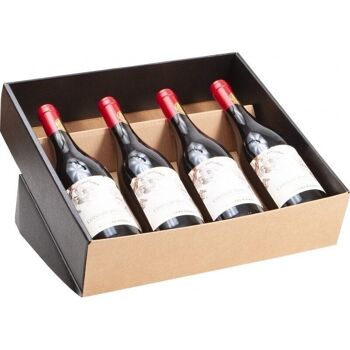 Coffret en carton noir pour 4 bouteilles-2247 3