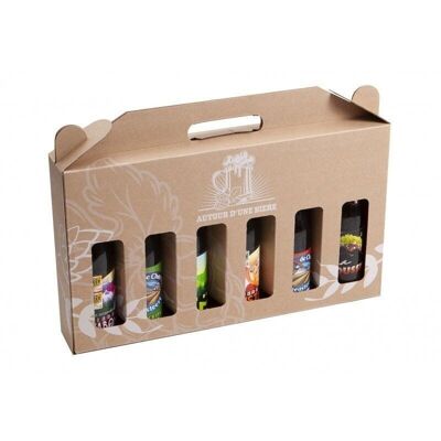 Caja de cartón kraft para 6 botellas de cerveza-2255