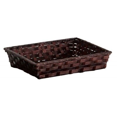 Cesta de bambú rectangular chocolate-225M