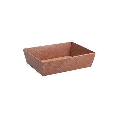 Quilted leather effect cardboard basket-2359