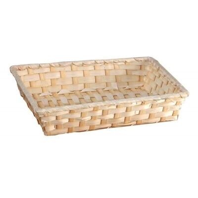 Cesta rectangular de bambú natural-241N