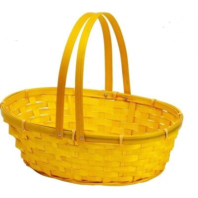 Buttercup yellow oval bamboo basket-248E