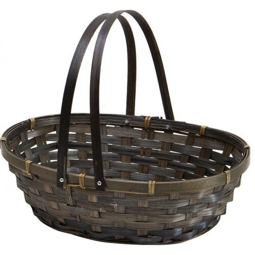 Panier bambou ovale anthracite-248G
