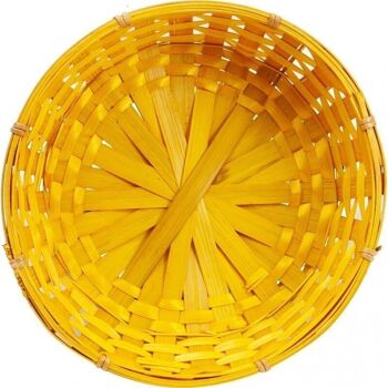 Corbeille ronde en bambou jaune bouton d'or-260E 2