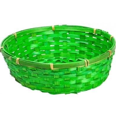 Green bamboo round basket-263W
