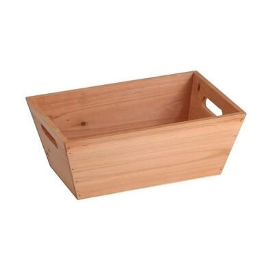 Rectangular basket in natural wood-271N