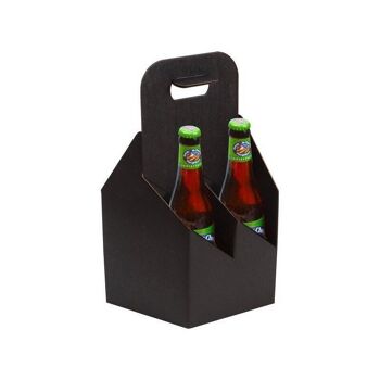 Porte bouteille carton noir pour 4 bouteilles vin ou biere-2746 2