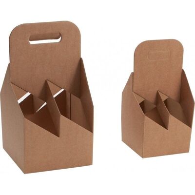 Kraft cardboard bottle holder for 4 bottles O9-2747