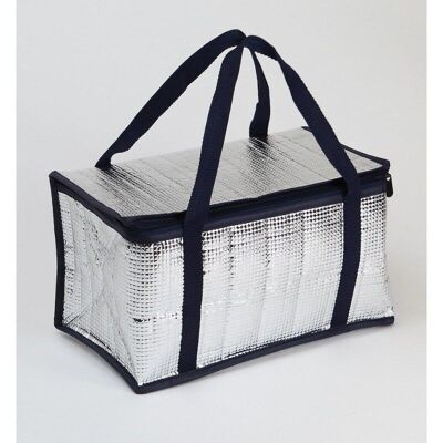 Cooler bag aluminum color and navy outline-299X