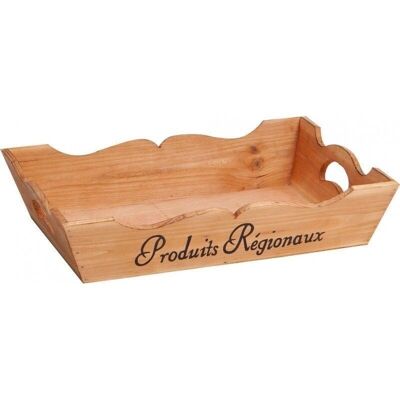 Natural wood basket with 2 handles/ Regional products-305B