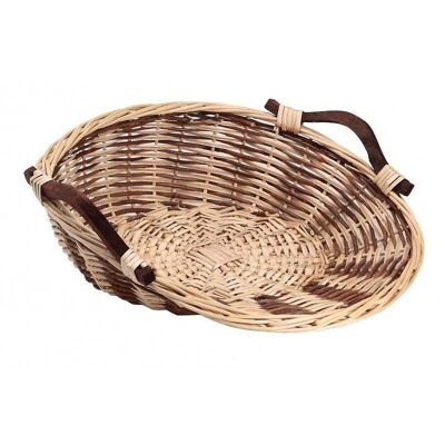 Asymmetrical wicker basket with 2 handles-315