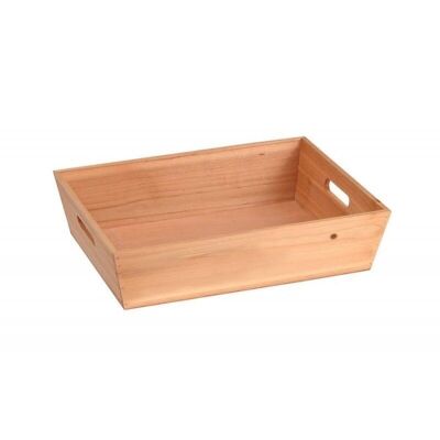 Rectangular basket in natural wood-331V