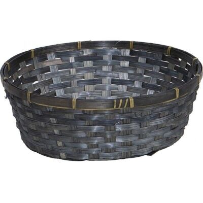 Round bamboo basket anthracite-332G