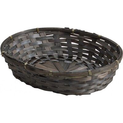 Oval bamboo basket anthracite-337G