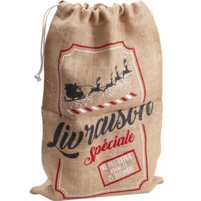 Sac hotte en jute 'Livraison speciale'-399D