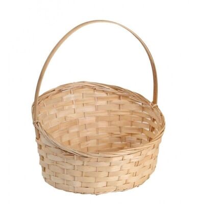 Natural bamboo basket 1 handle-448
