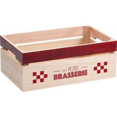 Red wooden case 'MA PETITE BRASSERIE' 12 beers Steinie-489B