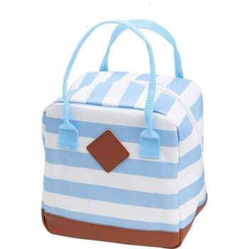 Sac isotherme 600D raye bleu et blanc 6L-600B