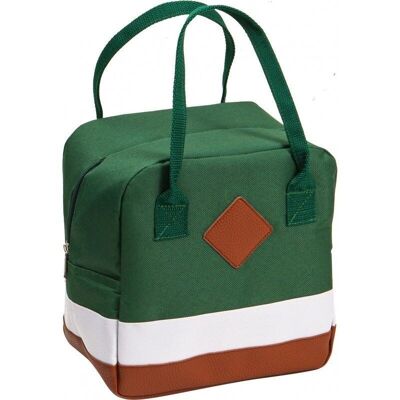 Borsa termica 600D 3 bande verde/bianco/marrone 6L-600V