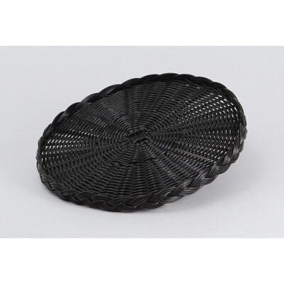 Round black plastic tray-6192