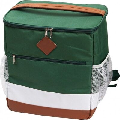 Mochila isotérmica 600D 3 bandas verde/blanco/marrón 25L-658V