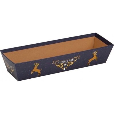 FSC cardboard basket 'Joyeuses Fetes' with gilding-722W