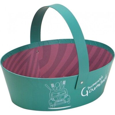 FSC green cardboard basket 'Promenade gourmande'-748G