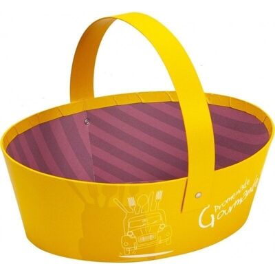 FSC yellow cardboard basket 'Promenade gourmande'-748J