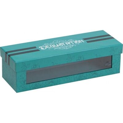 FSC green cardboard box 3 verrines with Tasting window-771D