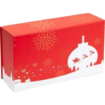 Caja cartón FSC rojo motivo navideño-775R