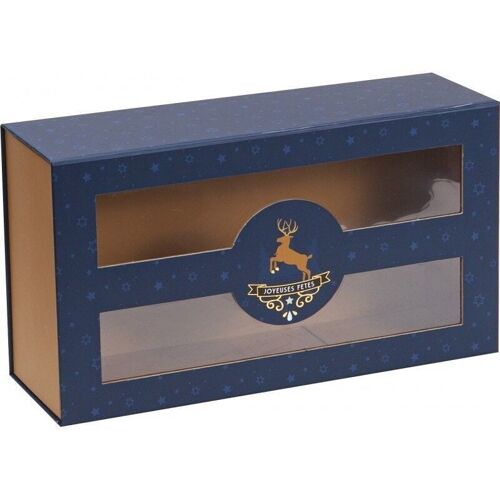 Coffret carton FSC avec fenetre + dorure 'Joyeuses Fetes'-775W