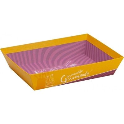 Corbeille carton FSC jaune 'Promenade gourmande'-805J