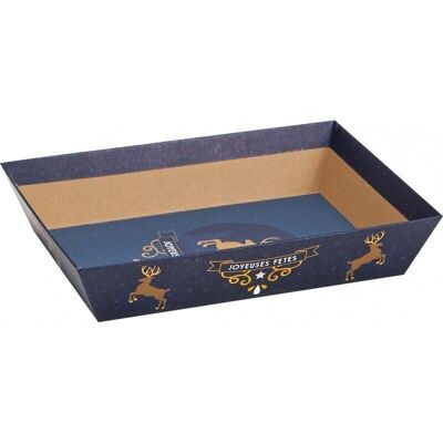 FSC cardboard basket 'Joyeuses Fetes' with gilding-805W