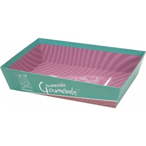 Corbeille carton FSC vert 'Promenade gourmande'-807G