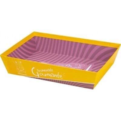 FSC yellow cardboard basket 'Promenade gourmande'-807J