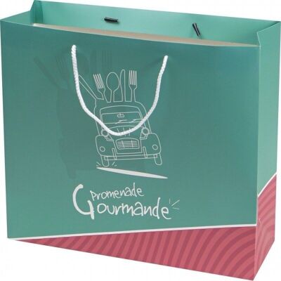 Bolsa de cartón verde FSC 'Promenade gourmande'-824G