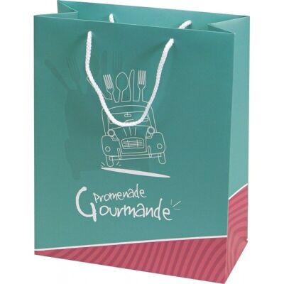 Sac carton FSC vert 'Promenade gourmande'-828G