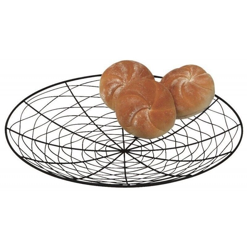 Vassoio rotondo in rete metallica nera-8301