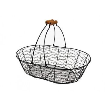 Panier en metal grillage avec 2 anses-8306 1