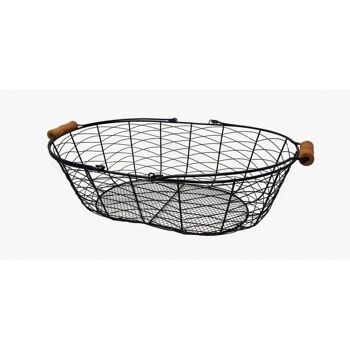 Panier en metal grillage avec 2 anses-8306 2