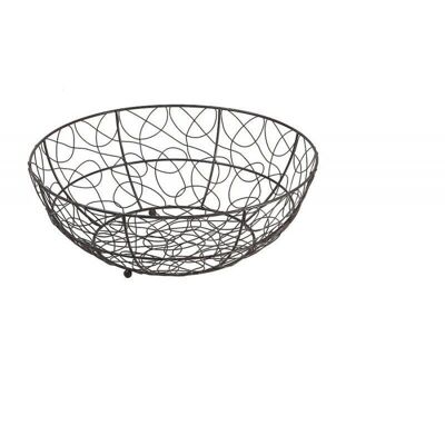 Round openwork metal basket taupe-8307