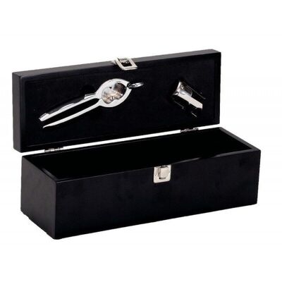 Wooden box for champagne with its accessories-9569